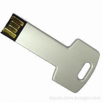 Metal USB Flash Drive with 512MB to 16GB Memory Capacity and 10-year Data Retention